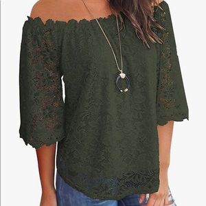 Lace off shoulder top